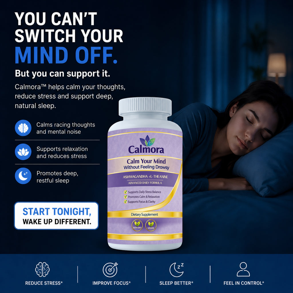 Calmora™ — Quiet Your Racing Mind in Minutes — Stress Less & Sleep Better, Naturally