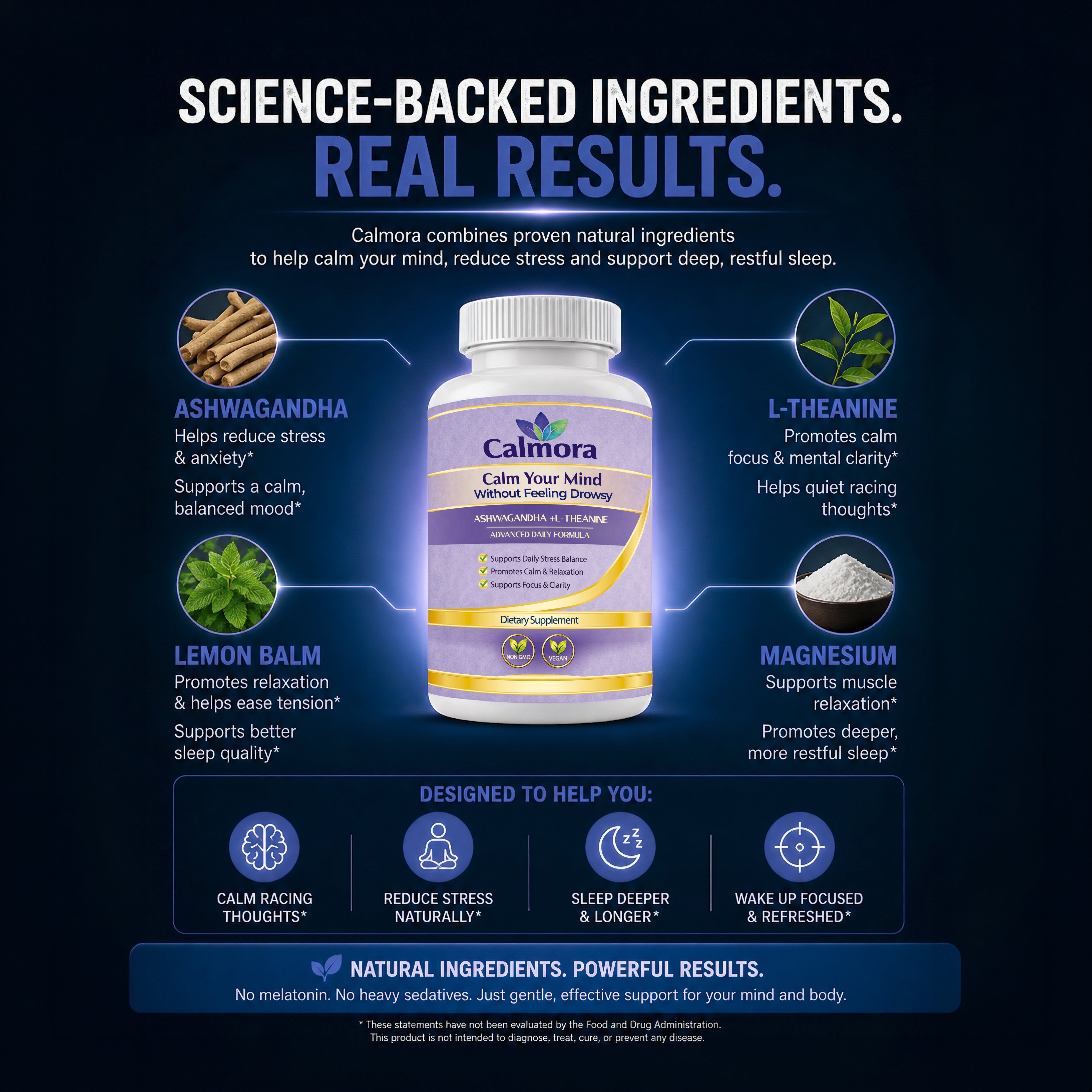 Calmora™ — Quiet Your Racing Mind in Minutes — Stress Less & Sleep Better, Naturally
